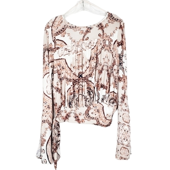 FREE PEOPLE Fiona Wrap Top in Ivory Combo - Picture 4 of 6